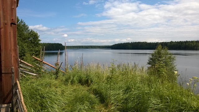 Oulujoen maisemia Lamminahon tilalta. Joki virtasi aikanaan 11 metriä nykyistä alempana vuolaana Niskakoskena. Kuva: KivaaTekemistä.fi