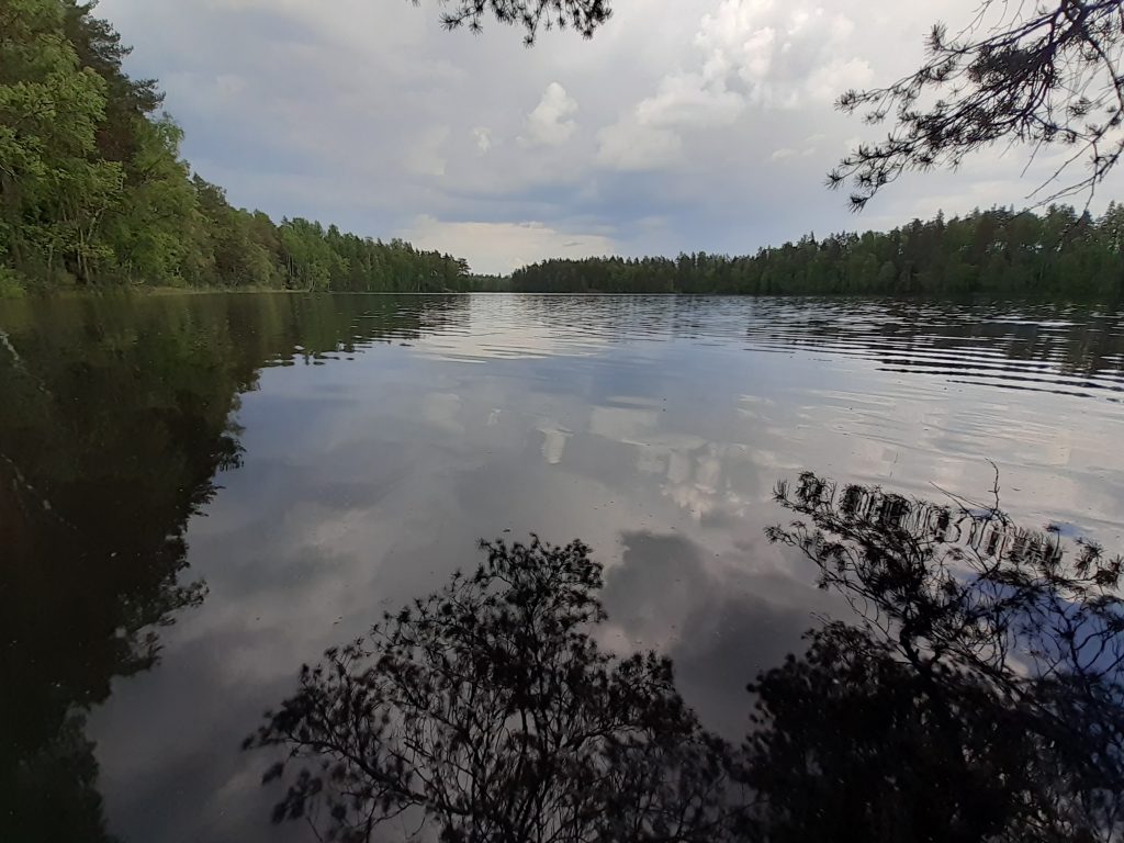 Kirkasvetinen Fiskträsk-erämaajärvi.